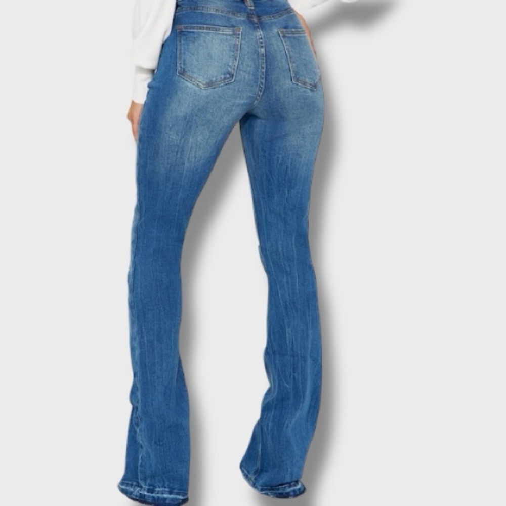 Tall Road Tripper Ripped Stretch Flare Jeans - 7 - Picture 3 of 3